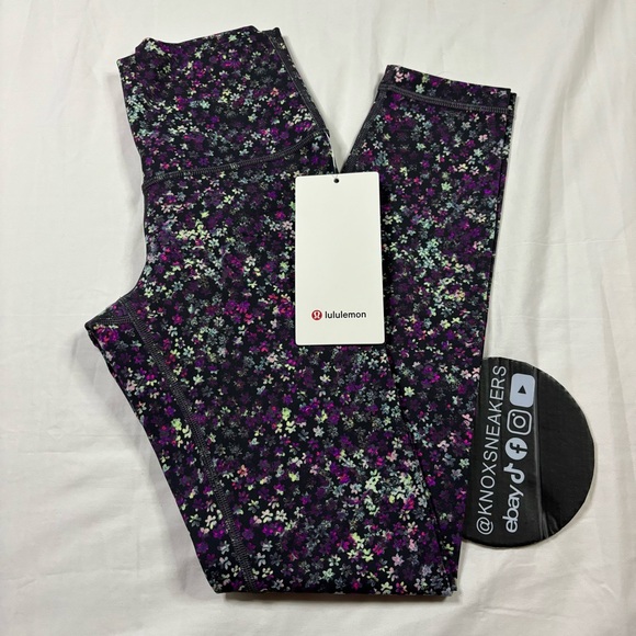 Lululemon Wunder Train HR Tight 25” Legging FLRM Floral Purple Women's Size 2 - Picture 1 of 5